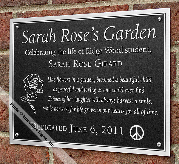 44213 Ridge Wood Right Etched Zinc Memorial Plaque 